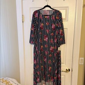 Floral Striped Maxi Dress